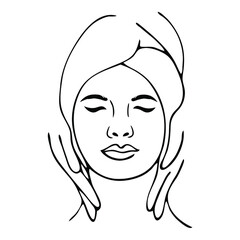 Vector illustration of Beautiful woman spa treatment. Beauty procedures