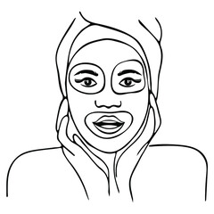 Vector illustration of Beautiful woman spa treatment. Beauty procedures