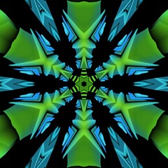bright green to light blue colour gradient patterns and designs on black background 