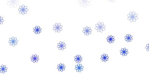 Light BLUE vector natural layout with flowers.