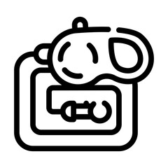 Obraz premium pet leash line icon vector illustration sign