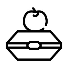 food in box line icon vector illustration