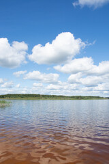 Lower-Narochanskie the Reservoir in Kuvshinovo. Beautiful scenery. 