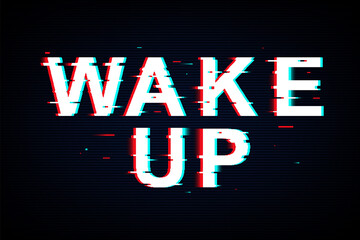 Template vector poster with words Wake Up