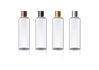 White square cosmetic bottle with 4 colors plain screw lid for beauty or healthy product.