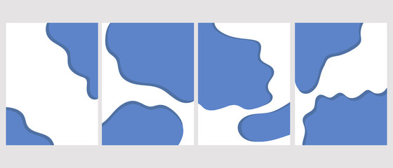 set of abstract blue shapes art templates vector illustration. abstract background template. Suitable for flyers, posters, banner, brochure, social media posts, card, invitation.