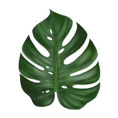 Monstera leave painting isolated on white background,digital art paintings 