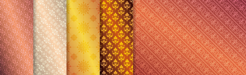 Seamless pattern set. vintage background.