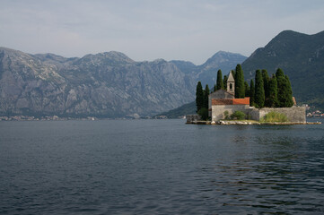 Ancient castle with mountain view