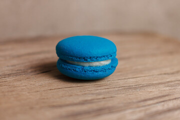 macaroons on wooden background   