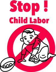 Hand drawn child poverty vector illustration.child beggar vector,sad child beggar,stop child labour