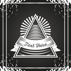 geometric grunge style, vintage insignia or logotype brand