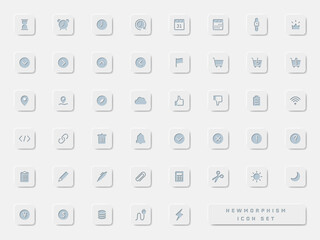 ブルーのニューモーフィズムアイコンセット_02