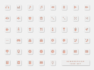 ブルーのニューモーフィズムアイコンセット_03