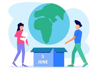 Illustration vector graphic cartoon character of earth day