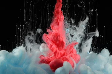 Zelfklevend Fotobehang Acrylic splash colors in water. Ink blot. Abstract background. © Liliia