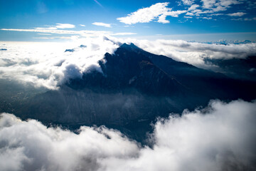 Mountain peak above the clouds
