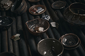 Different handmade ceramic