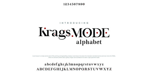 Abstract Fashion font alphabet. Minimal modern urban fonts for logo, brand etc. Typography typeface uppercase lowercase and number. vector illustration