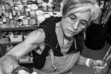 Artist at Work Series -  Monica Zunino artist working at her studio. It was a photoshoot session with Monica while she was working. 