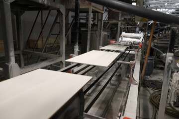 Ceramic tile production line at the factory