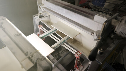 Ceramic tile production line at the factory