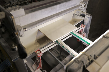 Ceramic tile production line at the factory