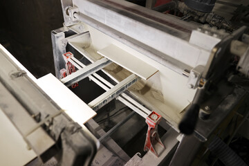 Ceramic tile production line at the factory