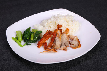 Rice with roasted duck breast