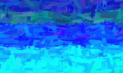 Blue oil paint with big brush background, digitally created.