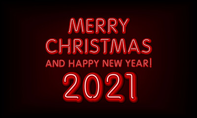 2021 red digital text. Vector illustration. New Year.