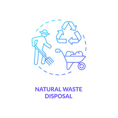 Natural waste disposal blue gradient concept icon. Farmer collect compost. Dairy industry and cheese production idea thin line illustration. Vector isolated outline RGB color drawing