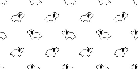 dog seamless pattern puppy vector pet animal repeat wallpaper tile background scarf isolated cartoon illustration doodle design