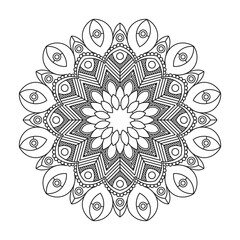 Circular pattern in form of mandala . decorative ornament in ethnic oriental style. - Vector.