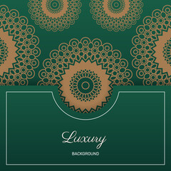 Luxury ornamental mandala design background in gold color. -  Vector.