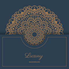 Luxury ornamental mandala design background in gold color. -  Vector.