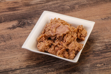 Canned tuna fillet for salad