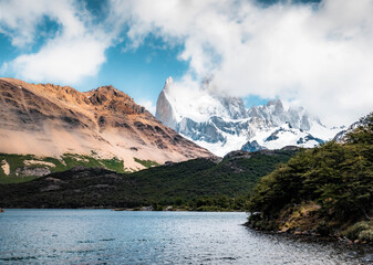 lake and mountains