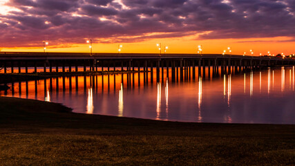 Fototapeta na wymiar Bridge in the sunset