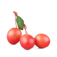 Cherry plums isolated on white background