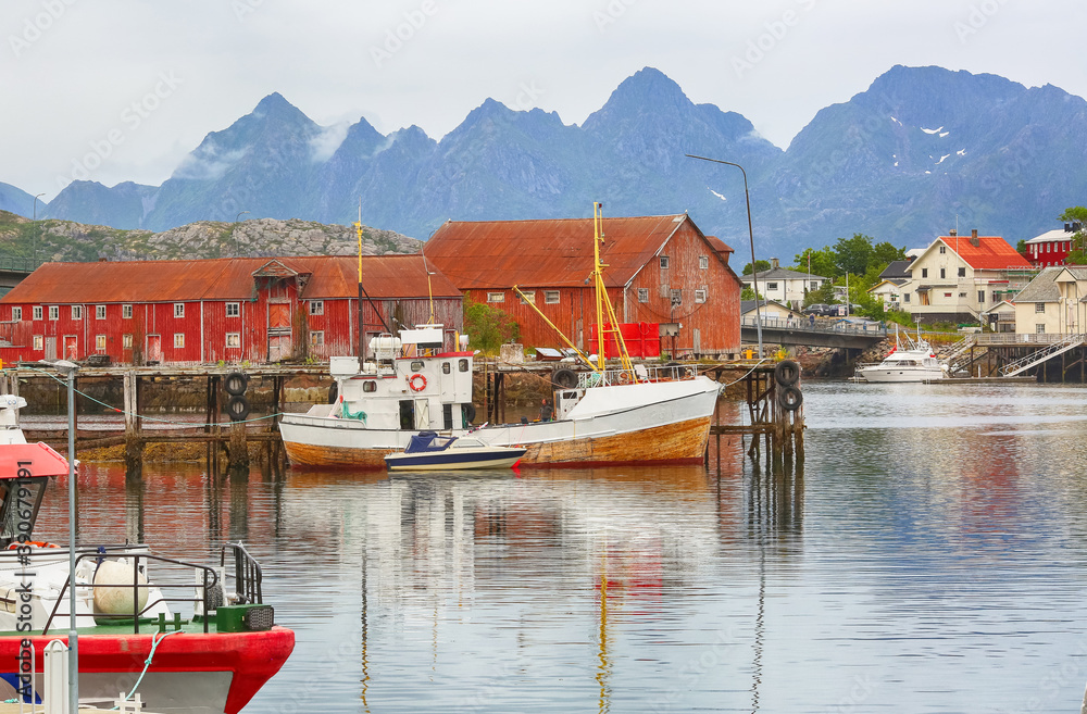 Poster Town Svolvaer, Lofoten islands, Norway