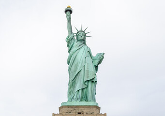 Low Angle View of Statue of Liberty Enlightening the World. Manhattan, New York City, USA