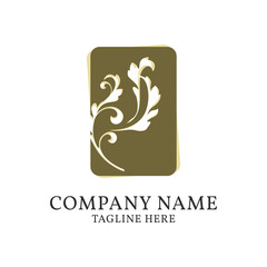 retro vintage floral for royal company, hotel, cottage, spa, beauty care and luxury brand