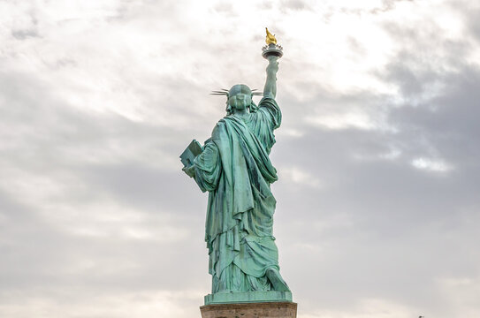 Low Angle View of Lady Liberty Statue in New York City, USA - Powered by Adobe