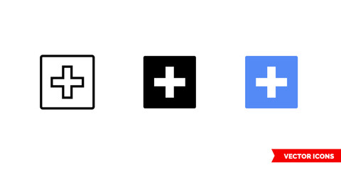 Fototapeta premium Sum icon of 3 types color, black and white, outline. Isolated vector sign symbol.