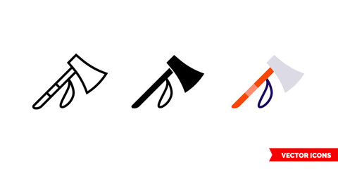 Tomahawk icon of 3 types color, black and white, outline. Isolated vector sign symbol.