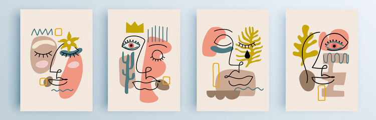 Modern abstract covers set, minimal covers design. Colorful geometric background, vector illustration.