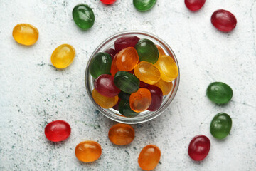 A bowl with bright candy sweets