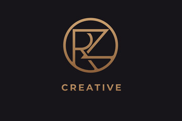Abstract initial letter R and Z logo,usable for branding and business logos, Flat Logo Design Template, vector illustration