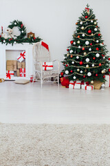 Christmas interior Christmas tree holiday decor presents new year